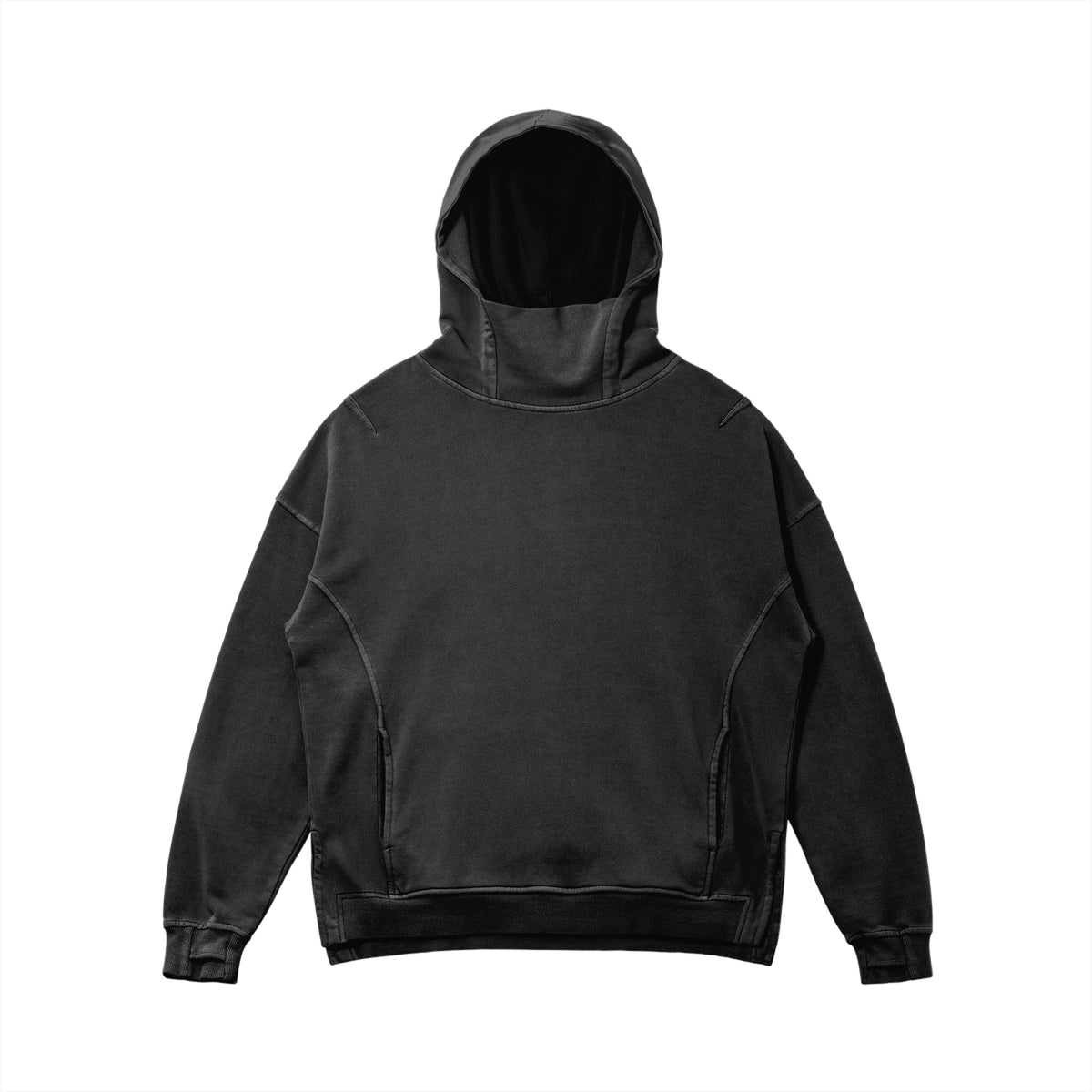 MALTA Heavyweight Washed Turtleneck Hoodie – 380 GSM Cotton | AKMANT