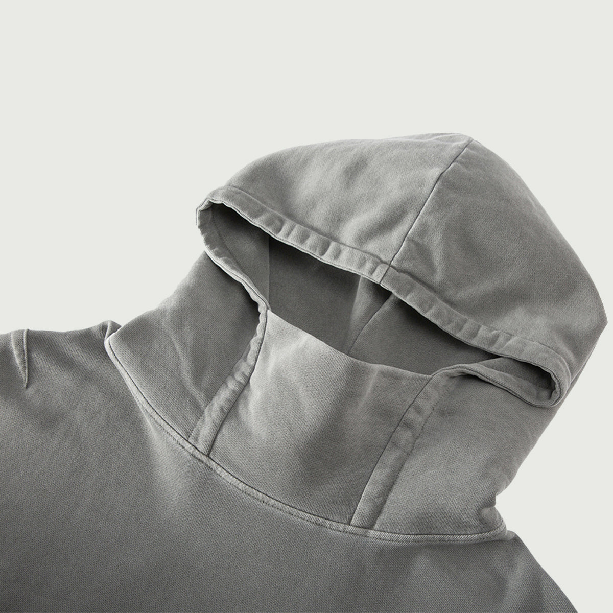 MALTA Heavyweight Washed Turtleneck Hoodie – 380 GSM Cotton | AKMANT