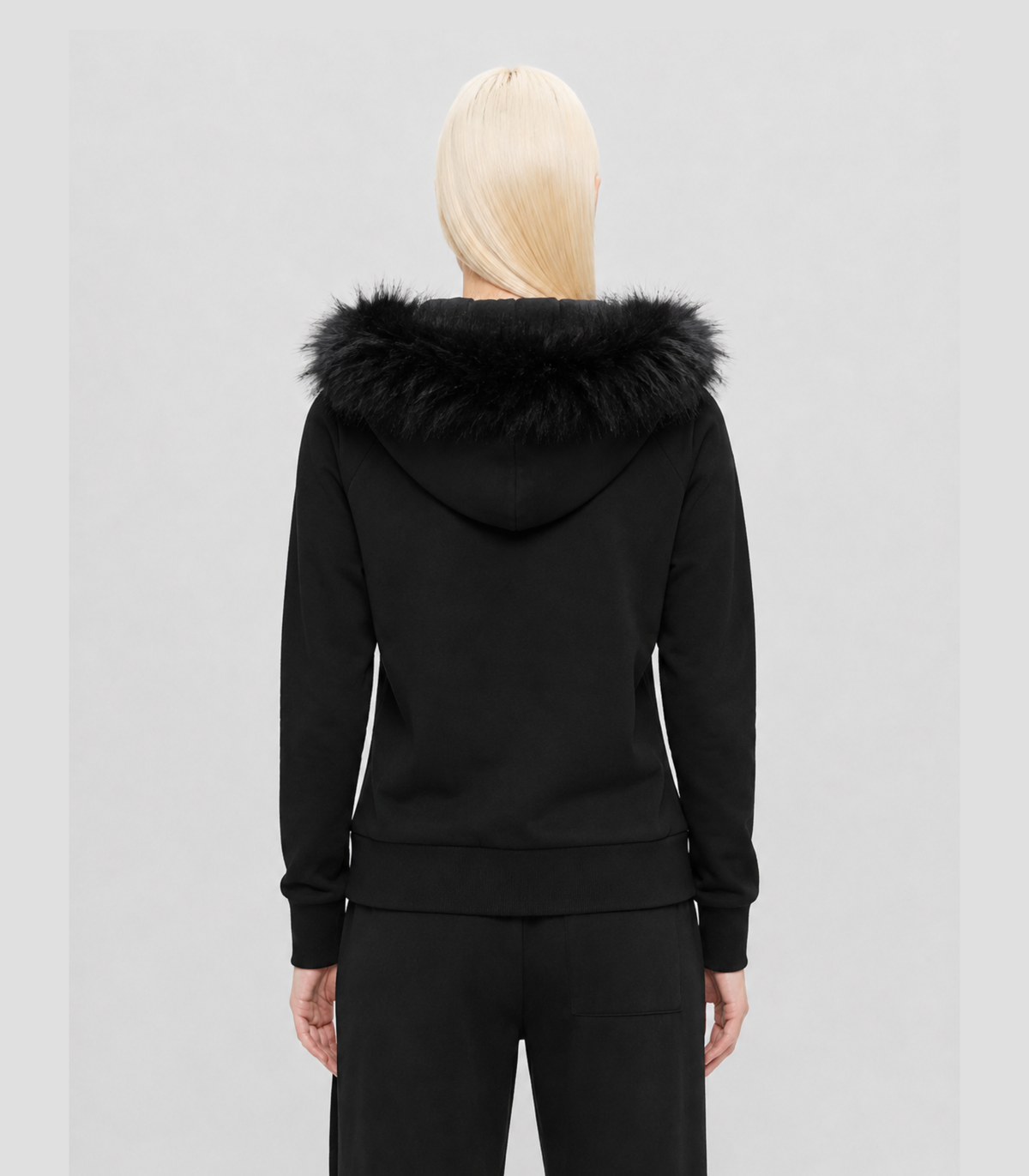 HANNA Women’s Heavyweight Faux Fur Hood Zip-Up Hoodie