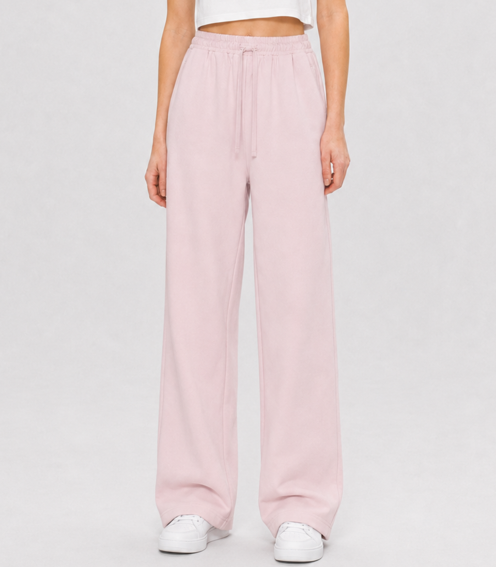 DELICIUS — Women’s Heavyweight Distressed Wide-Leg Sweatpants
